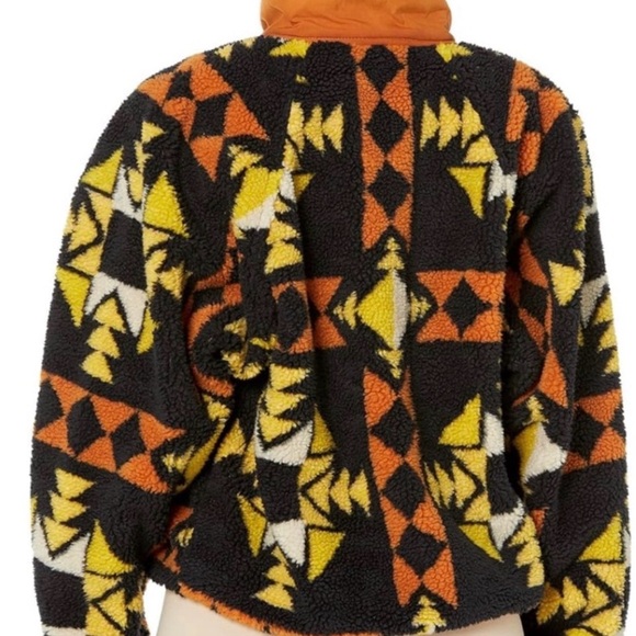 Free People Hit The Slopes Printed Fleece Jacket Night Sky - Picture 3 of 8